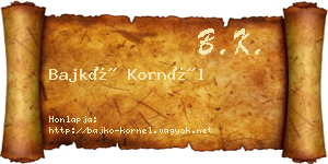 Bajkó Kornél névjegykártya